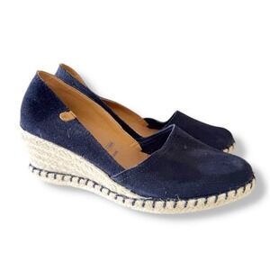 Verbenas Mamen Shoes Sz US 6 EU 37 Womens Navy Wedge Heel Slip On Espadrilles